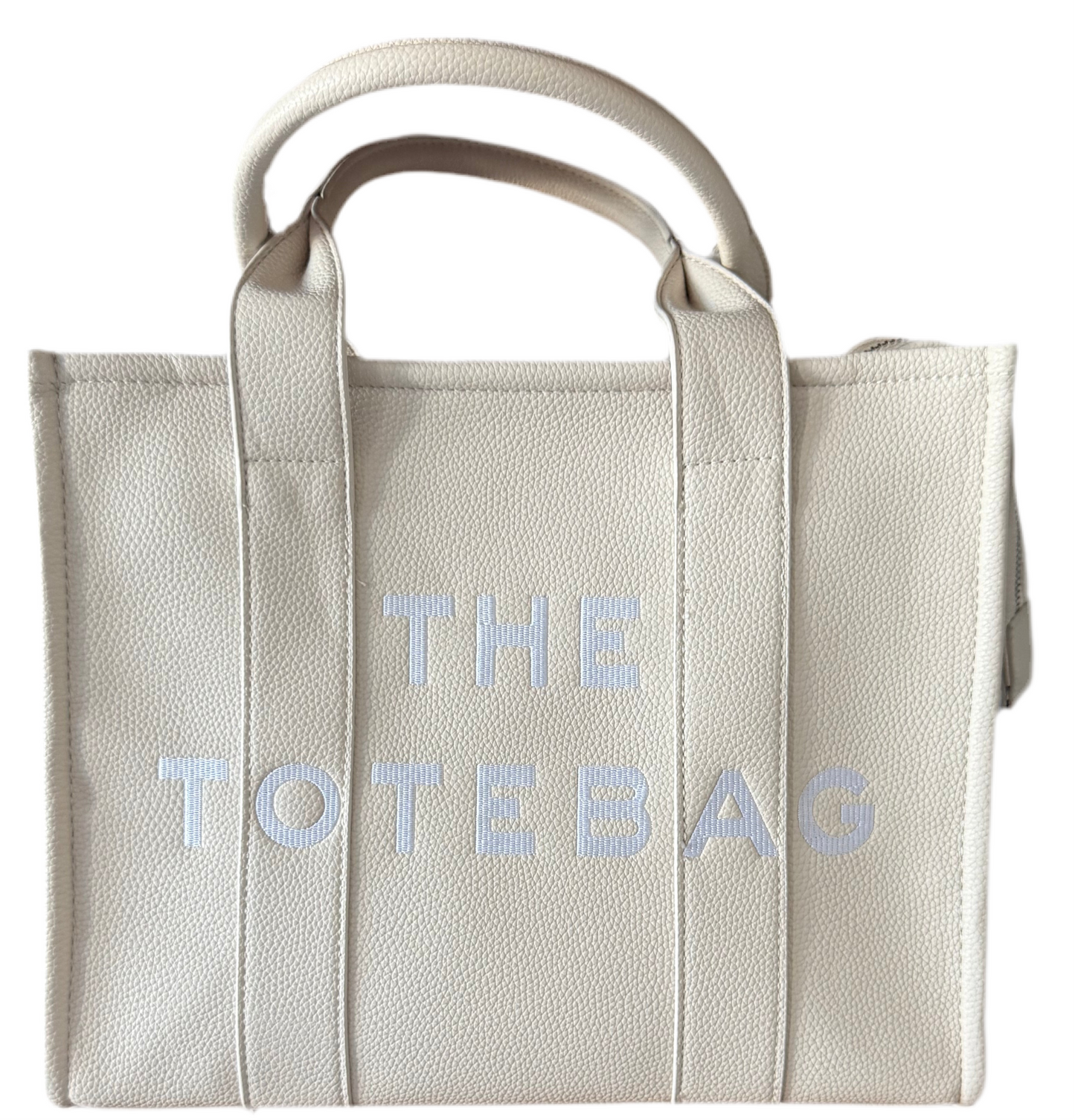 Tasche in Lederoptik mit besticktem „The Tote Bag“ Schriftzug