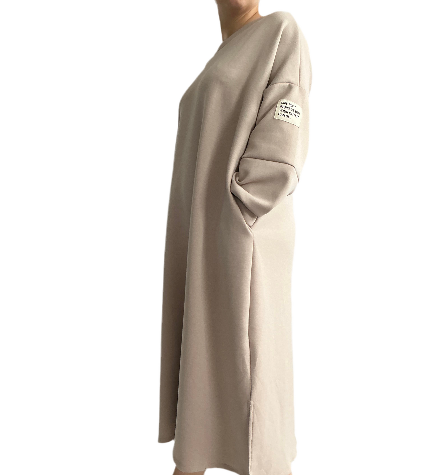 Langarm Midikleid mit Taschen