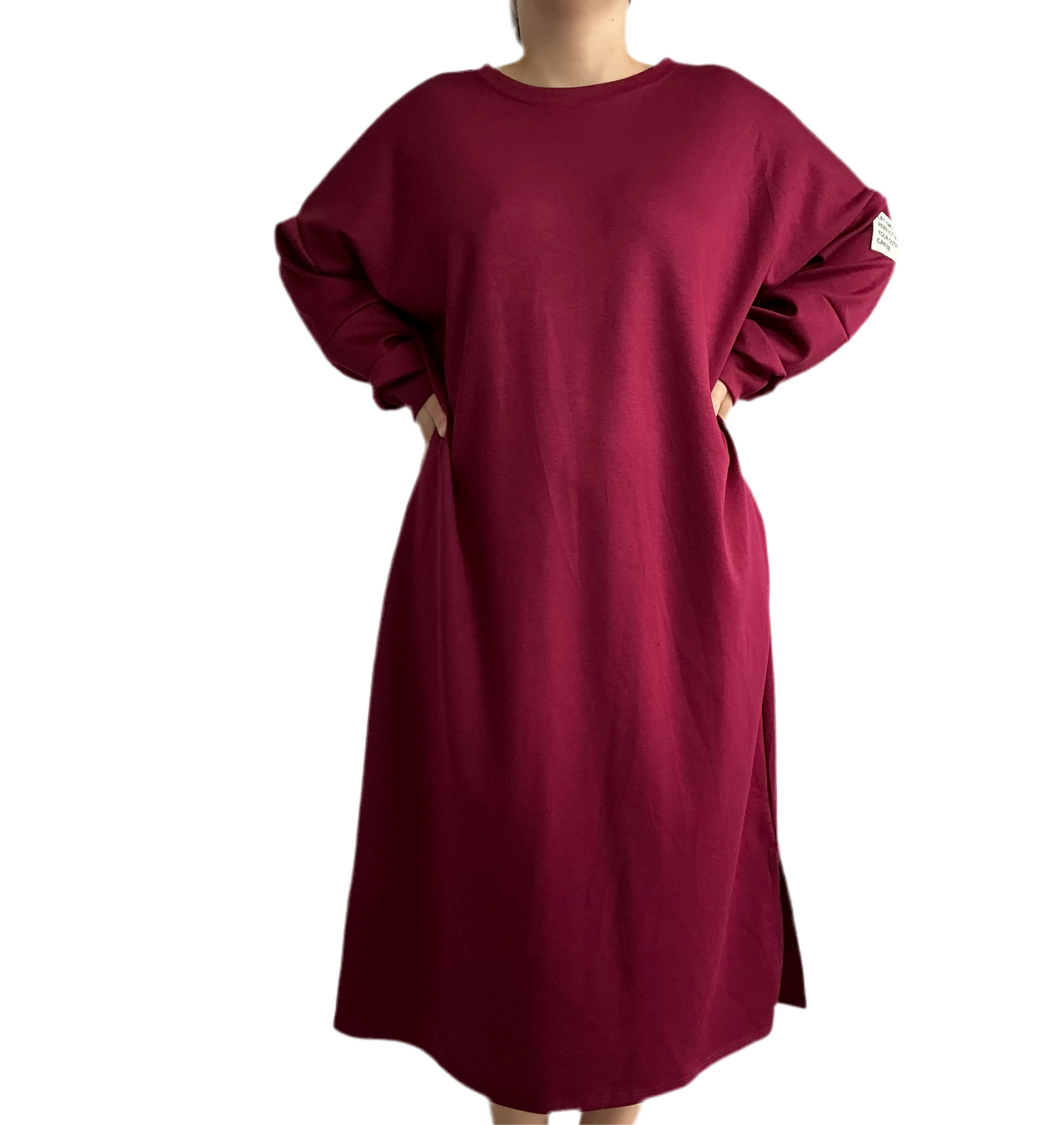Langarm Midikleid mit Taschen