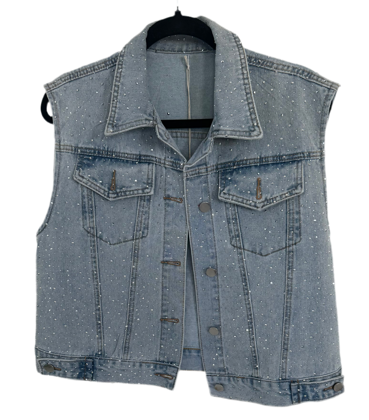 Jeans Weste mit Steichen