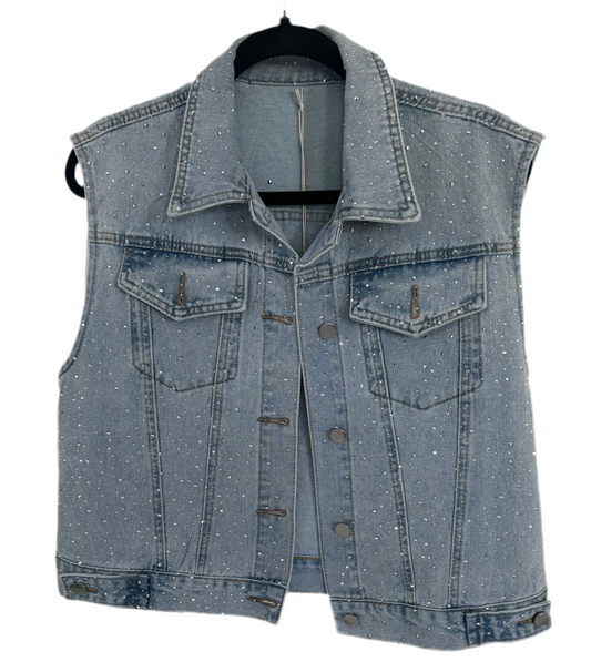 Jeans Weste mit Steichen