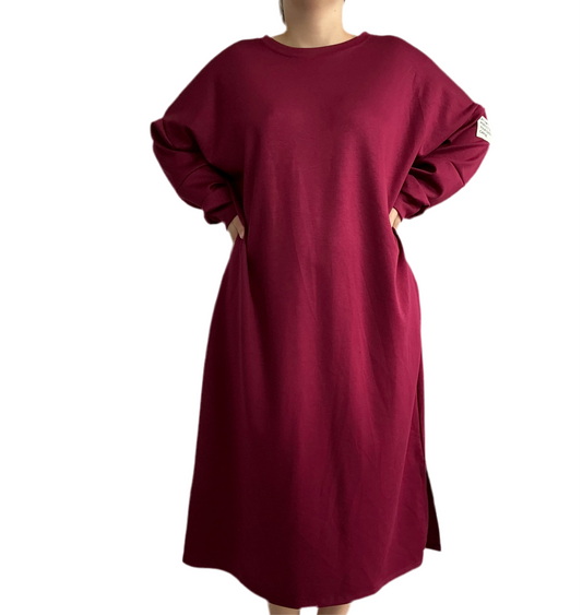 Langarm Midikleid mit Taschen