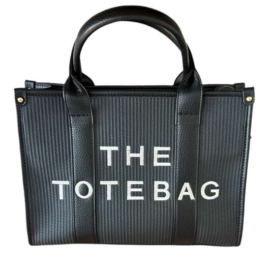 Tasche in Lederoptik mit besticktem „The Tote Bag“ Schriftzug