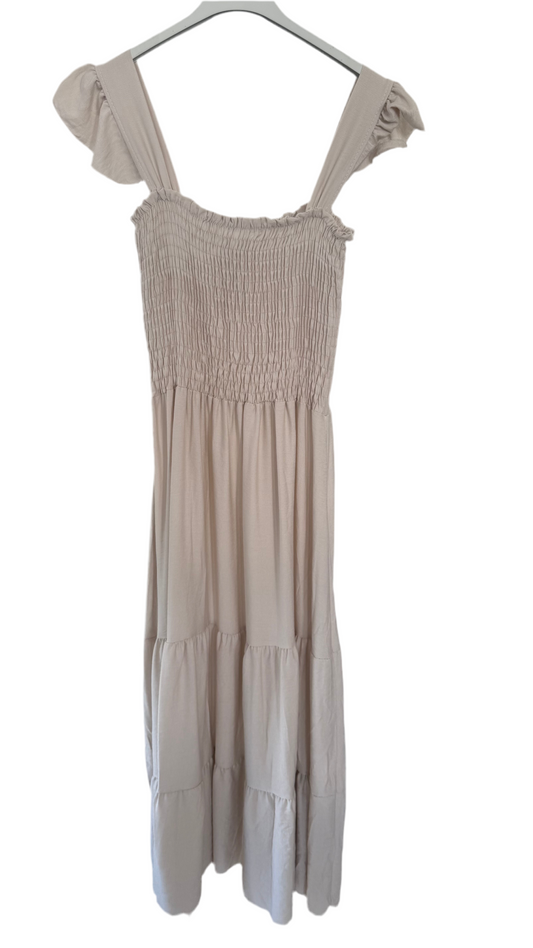 Maxikleid in Beige – Elegant & Zeitlos